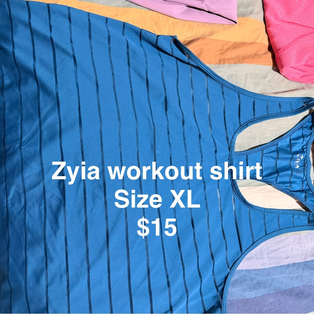 ZYIA Blue Striped Tank Top XL